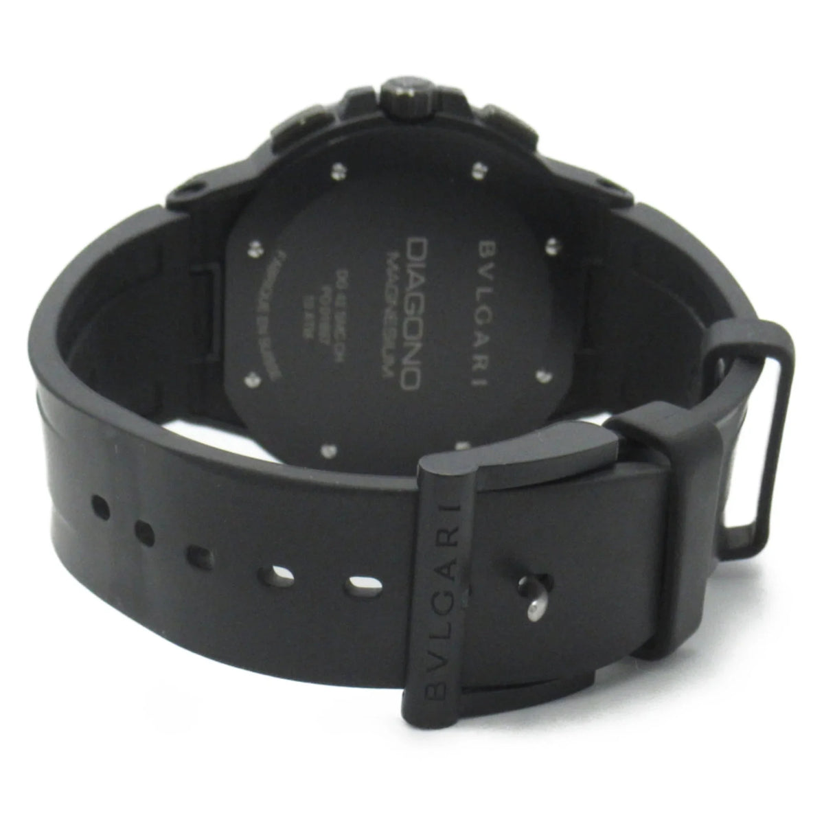 Black DG42SMCCH watch Magnesium (Good) Watch Pre-Owned belt Chrono BVLGARI Mechanical Wrist Rubber Watch Diagono Automatic Wrist DG42SMCCH mag
