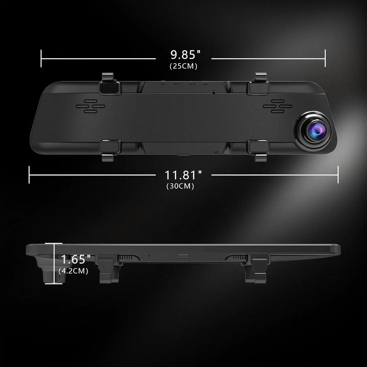 Assistante Front Parking 4K Rear JOMISE Dash View GPS Cam Ultra Mirror Card Camera Night Vision HD and K17 Rear 2160P 12" 64GB
