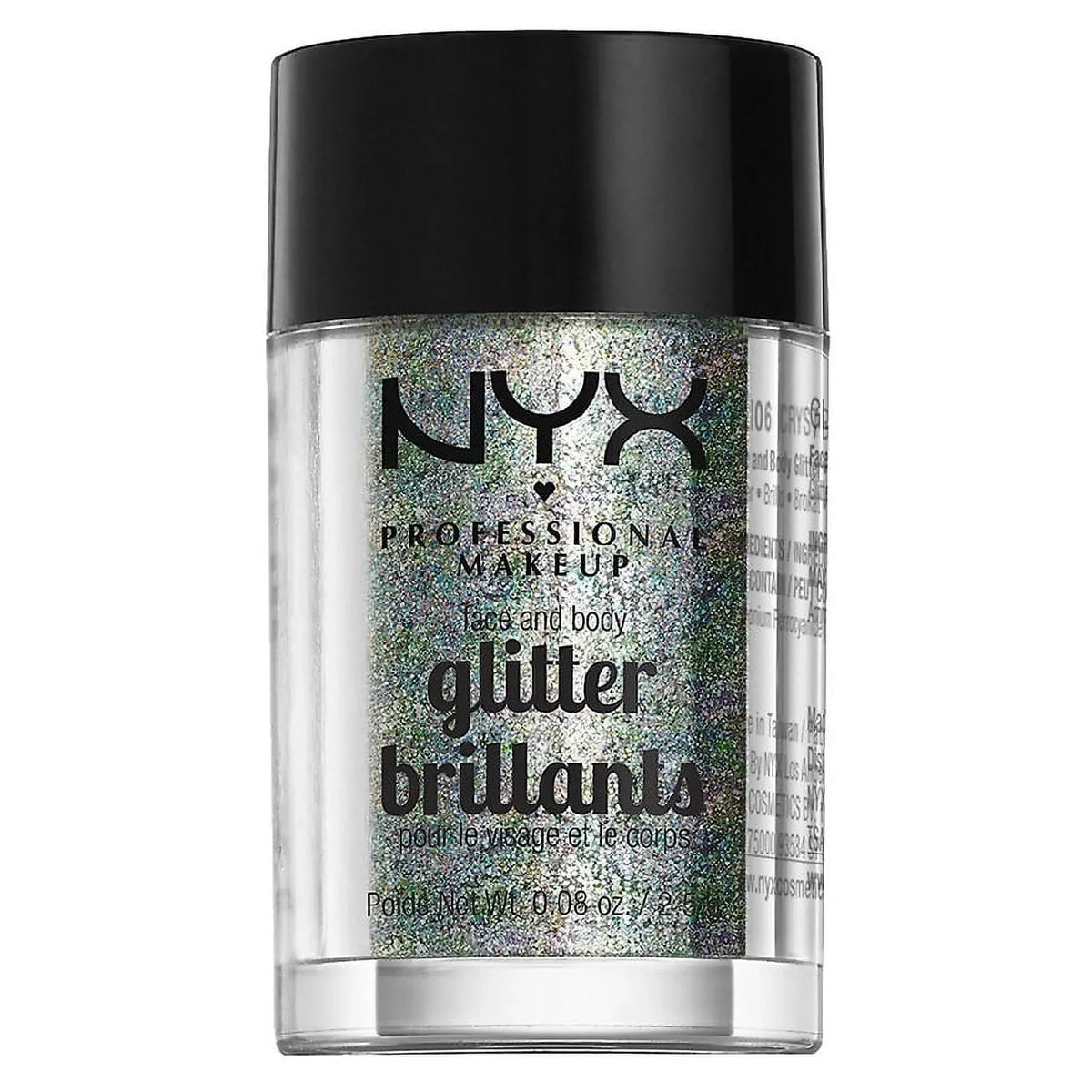 0.08 Makeup & 2 oz Pack of Body Glitter, Face NYX Professional Crystal