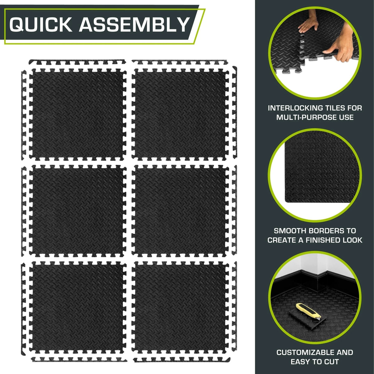EVA Floor 10pcs Floor Home & Mats Interlocking Gym Foam Workout Mat For Equipment, Thickened