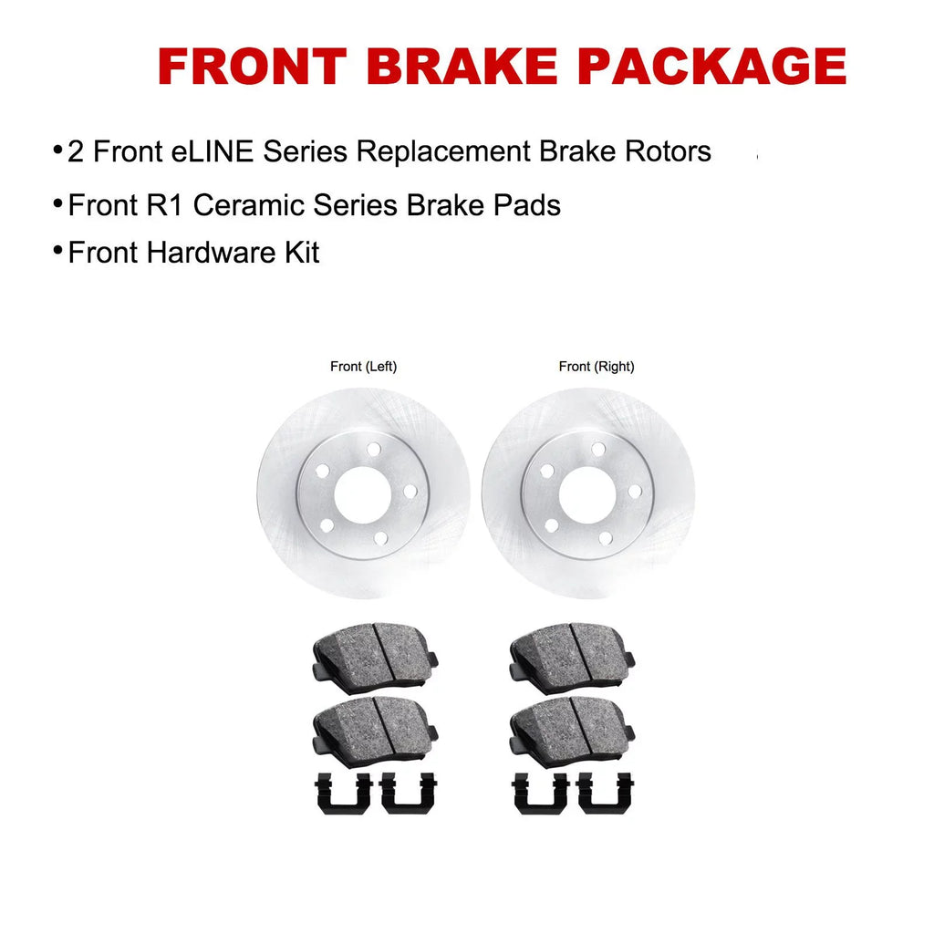 and Brakes Rotors Concepts Kit Rotors Rotors Brake and |Front R1 Ceramic Brake and Brake Pads Kit |Hardware Front WFWH1-67107 Pads| Pads|