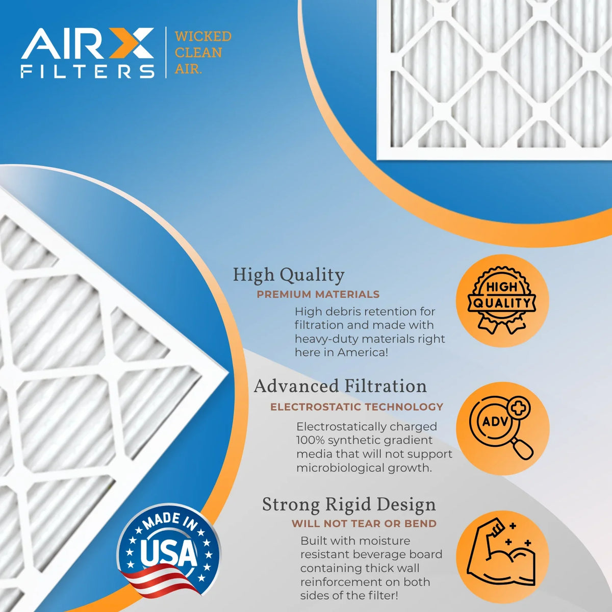 Filters 24x24x2 & CLEAN Made Premium MERV AIR. Pack MPR to 24x24x2 WICKED Filter Comparable FPR Air MPR Filter AIRX 6 USA Air Furnace HVAC Electrostatic 11 7 FILTERS 1200 by 1000, Conditioner Pleated