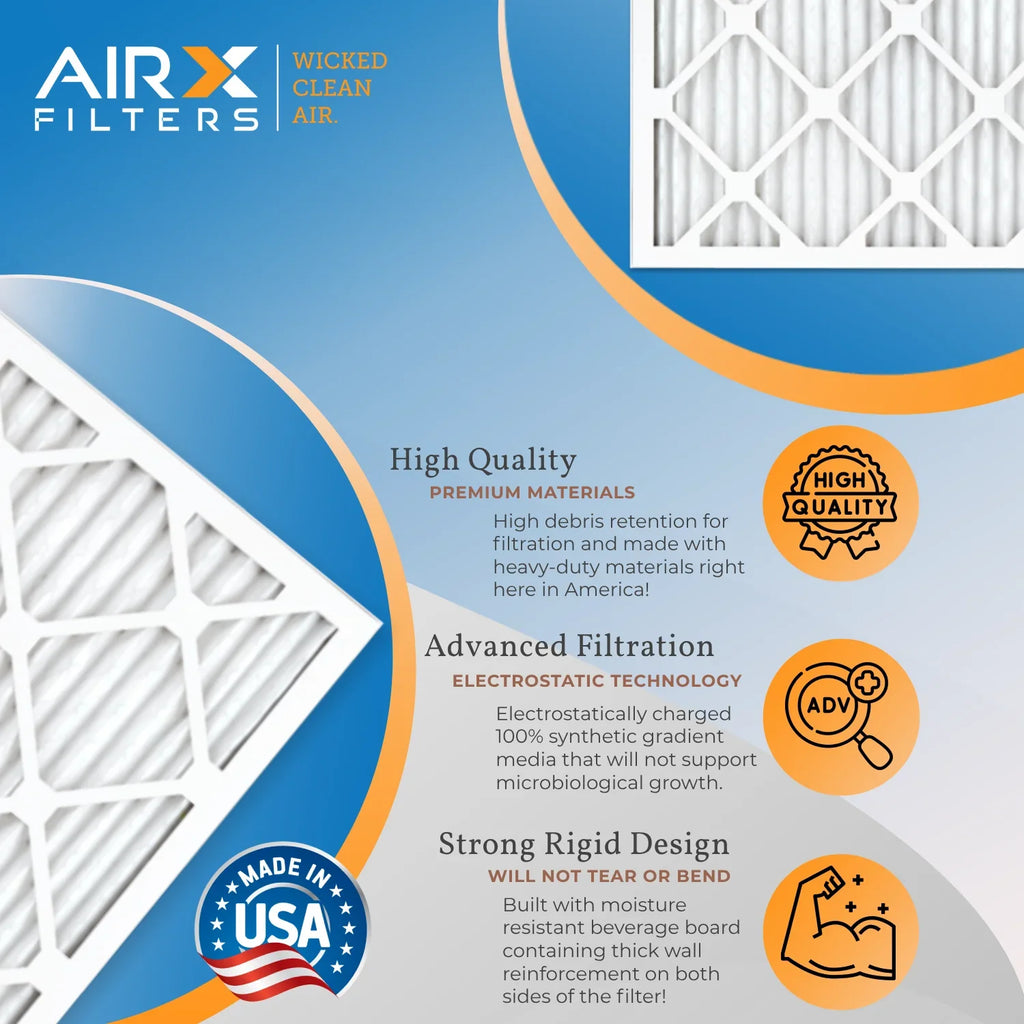 Filters 11 AIRX Air Conditioner FILTERS FPR Pleated USA AIR. MPR by HVAC MPR 12x20x1 Premium 6 Electrostatic WICKED & to Made MERV Air Filter Filter 7 Pack Comparable 1000, CLEAN 1200 Furnace 12x20x1
